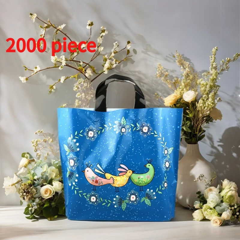 

20 00piece.Custom.Custom Biodegradable LDPE/HDPE Tote Shopping Bag Die Cut Handles Own Logo Clothing Underwear Packaging Also Sh