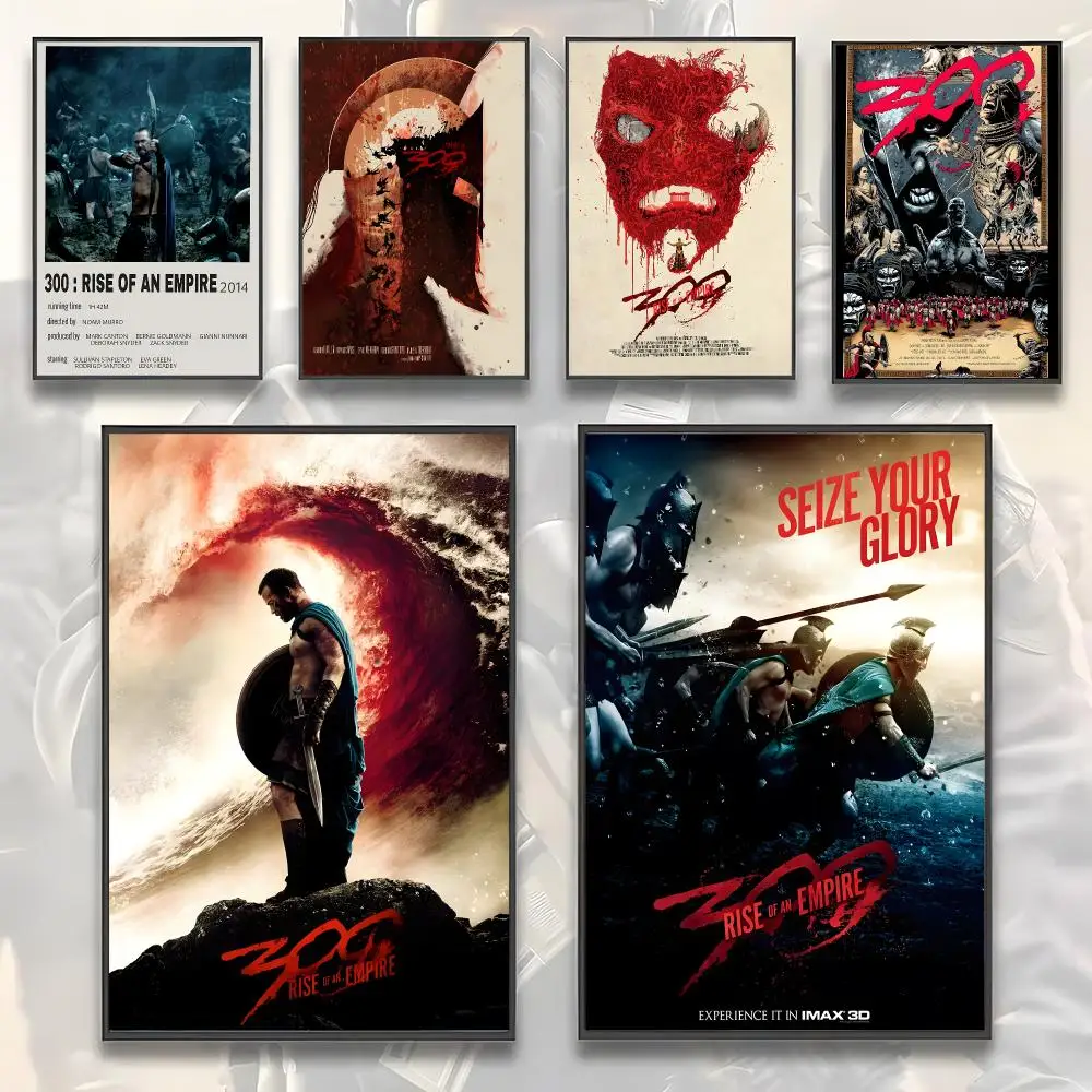 Epic historical movie 300 Rise of an Empire Poster Home Living Bed Room Bar Hallway Sticky Wall Art Printing Aesthetic Decor