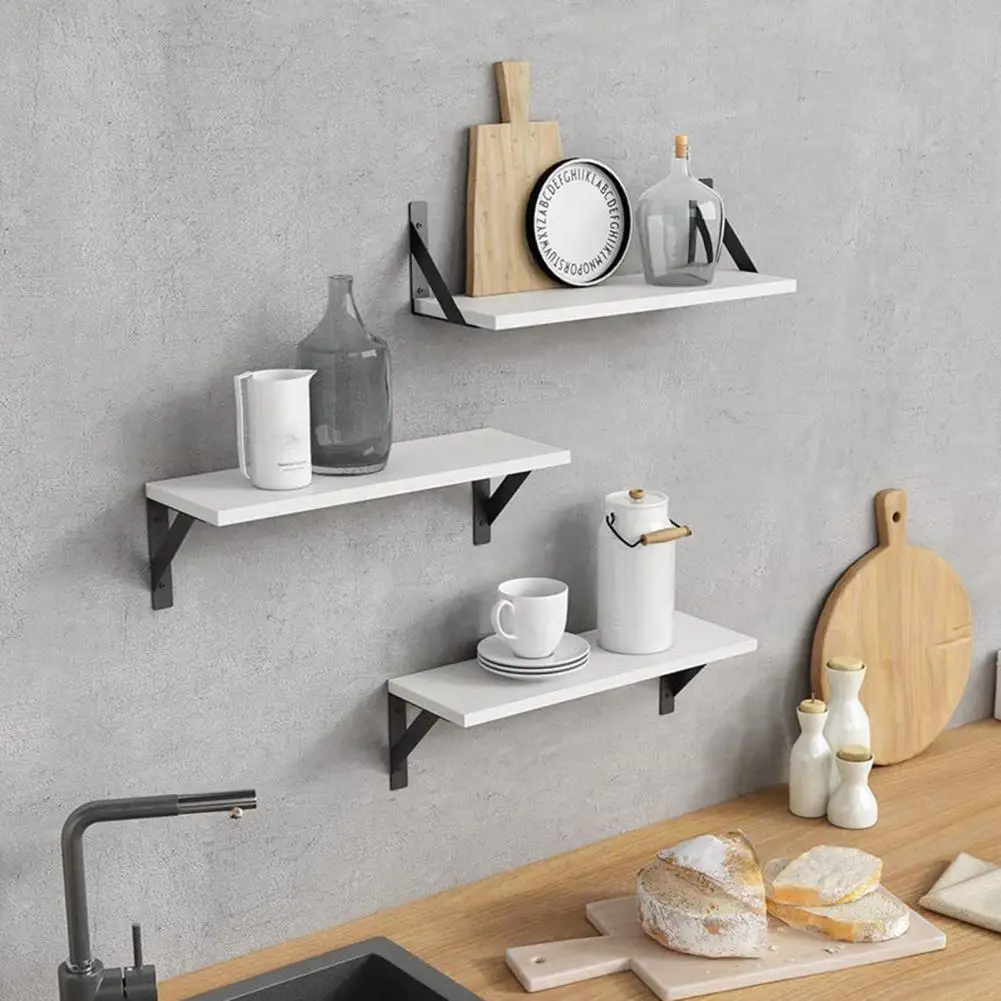 

Настенные полки, деревянная настенная полка для хранения с грузоподъемностью 40 фунтов, легкая установка, плавающая полка для организации декора