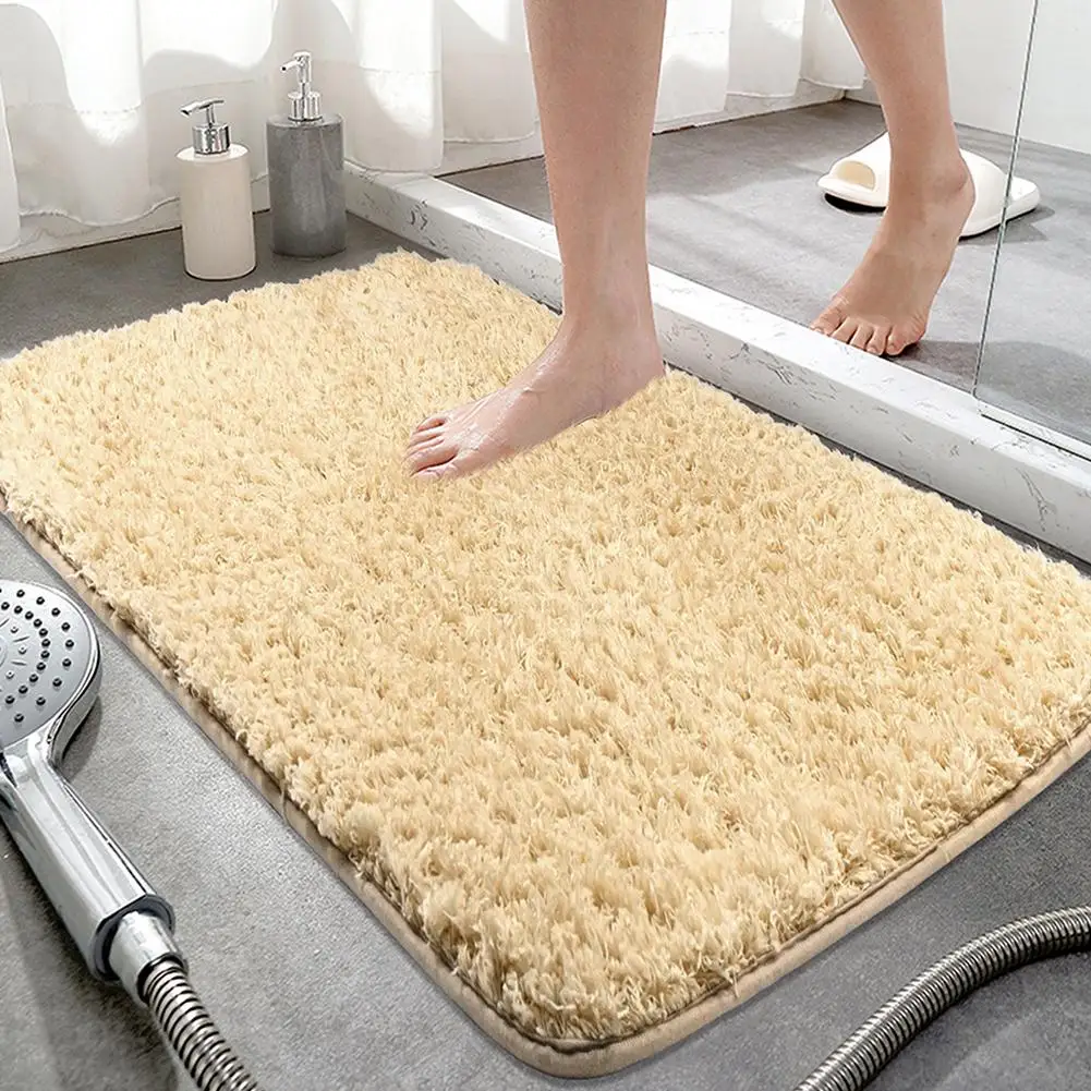 Thickened Plush Bathroom Floor Mat Machine Washable Multi-purpose Super Absorbent Anti-slip Bath Rugs