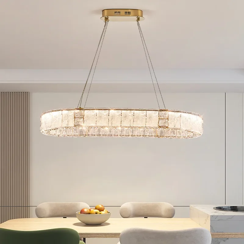 for Light Luxury Crystal Living Room Light Modern Simple Bedroom Dining Room Stair Chandelier High End Atmospheric New