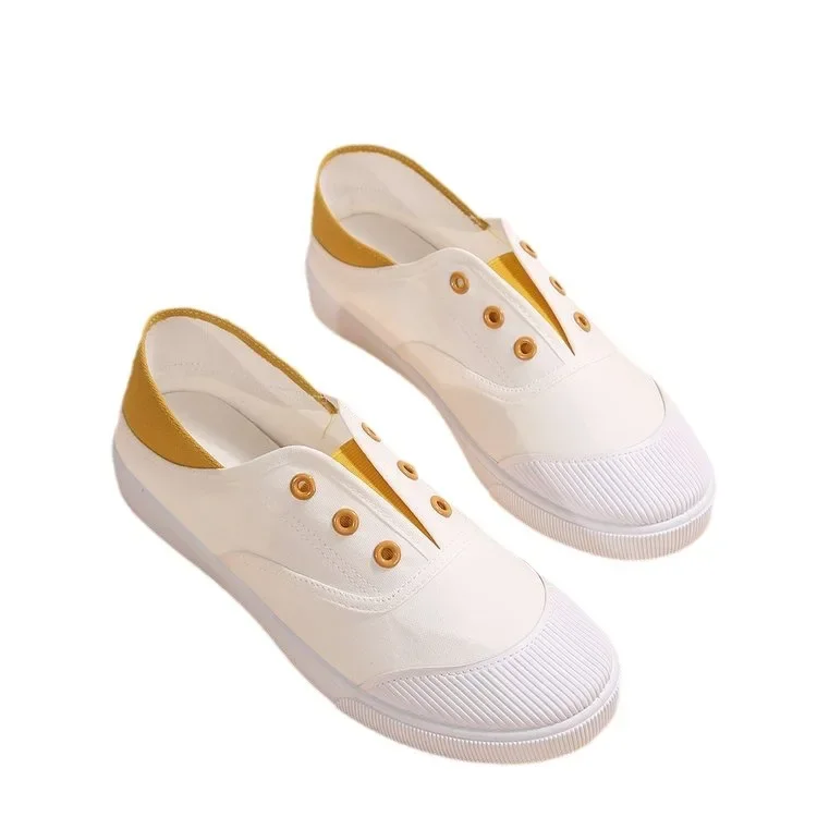 2024 New Canvas Shoes for Women Spring Autumn Breathable Comfort Slip-On Flats Female Walking Sneakers Boat Shoes Woman Loafers