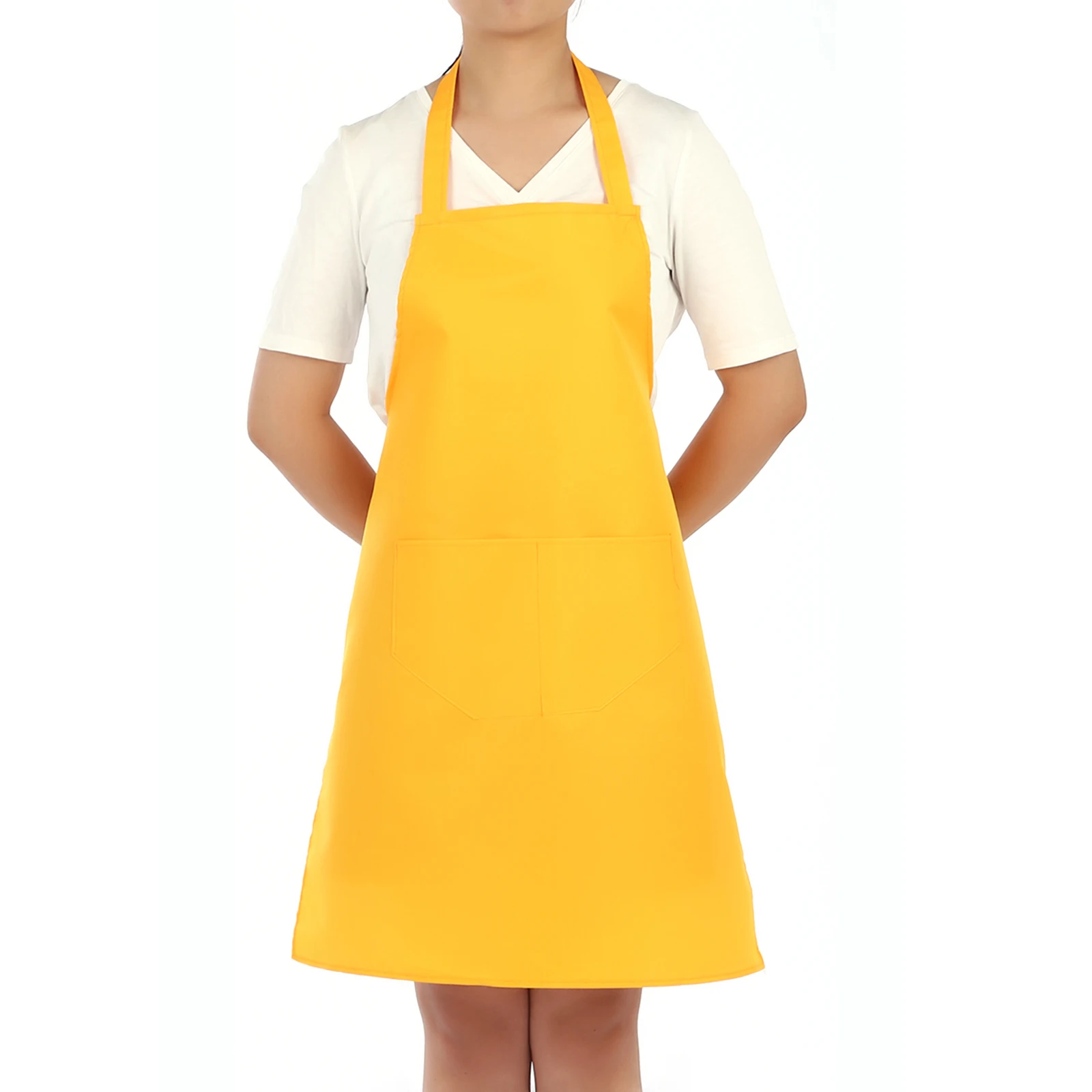 Colorful Cooking Aprons Home Male Female Chef Aprons Restaurant Cooking Baking Dress Oil-proof Pockets Apron Kitchen Accessories