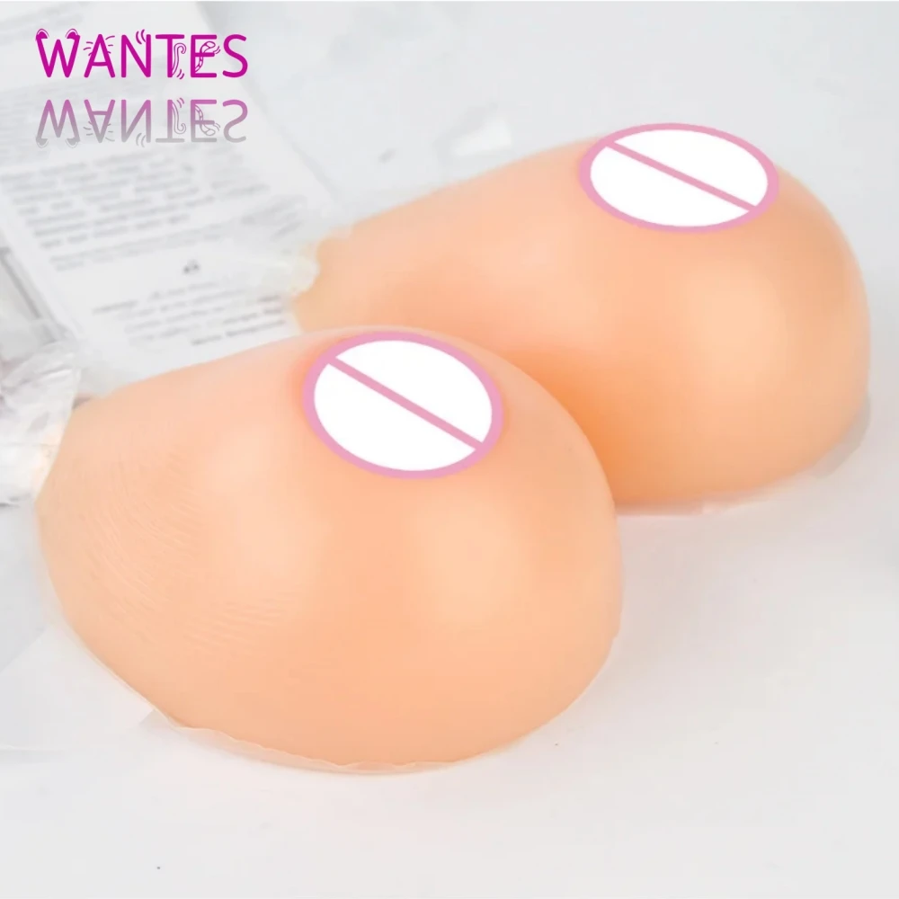 WANTES Silicone Breast Prosthesis with Straps Realistic Chest Drop Shape Fake Boobs Cosplay Transgender Drag Queen Shemale