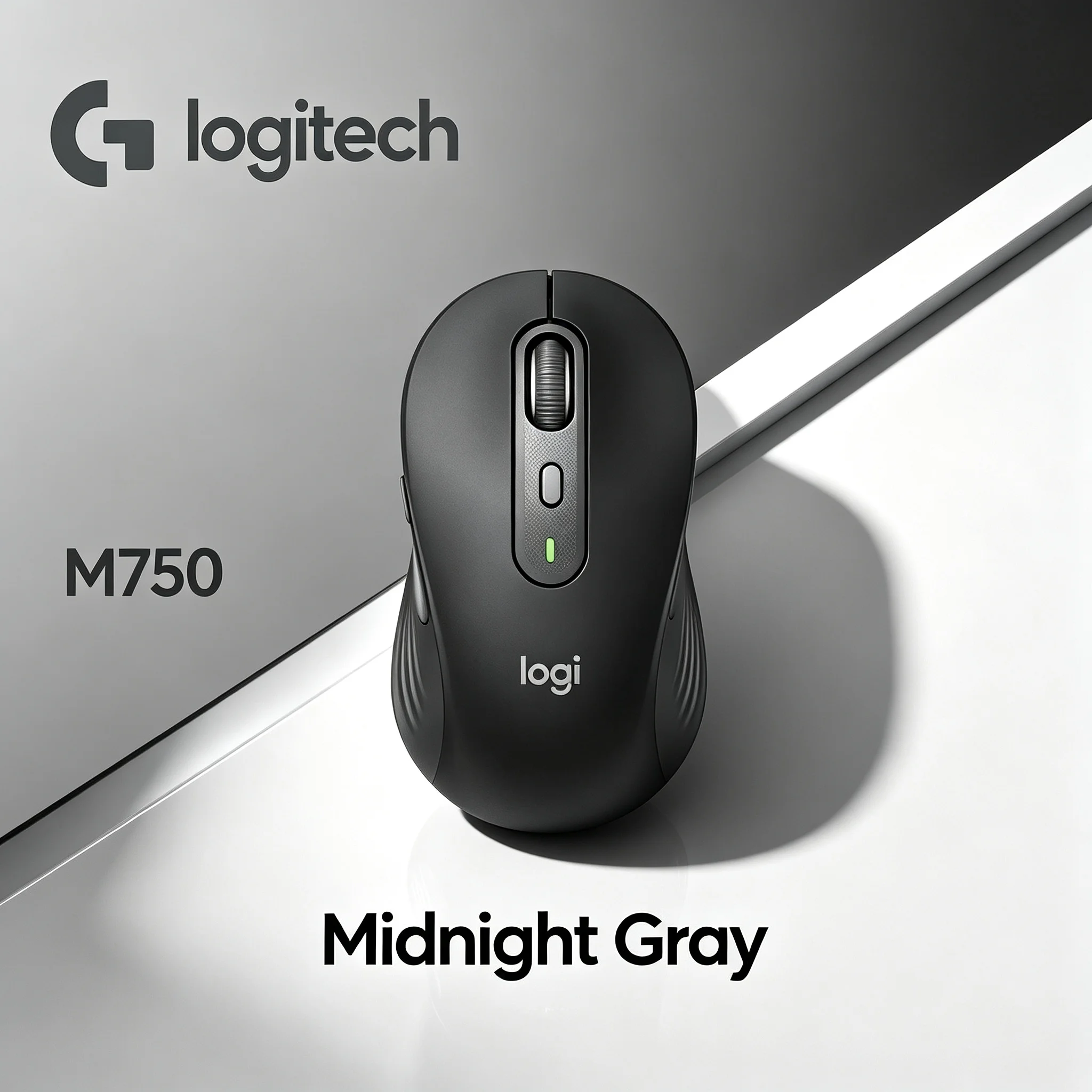 Logitech M750 Ergonomic Bluetooth Silent Mouse Comfort Curved Body Relieve Hand Fatigue All Day