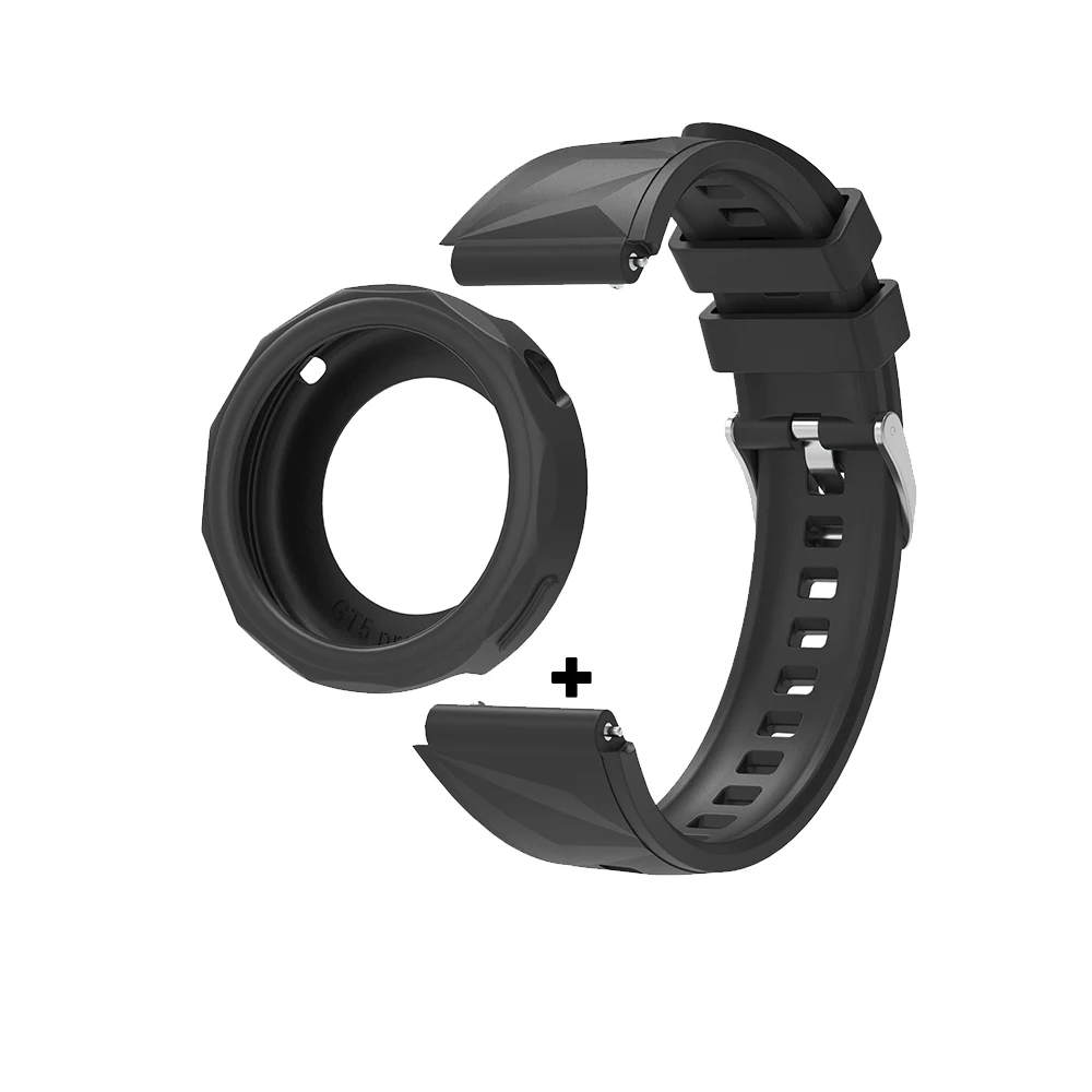 WatchBand For Huawei Watch GT 5 pro 42mm Smartwatch Wristband Strap 18mm Bracelet Fashion Soft Silicone Sport belt with Tpu case