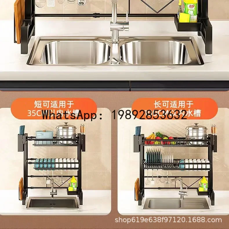 dish drying rack kitchen retractable dish sink storage rack countertop sink storage rack
