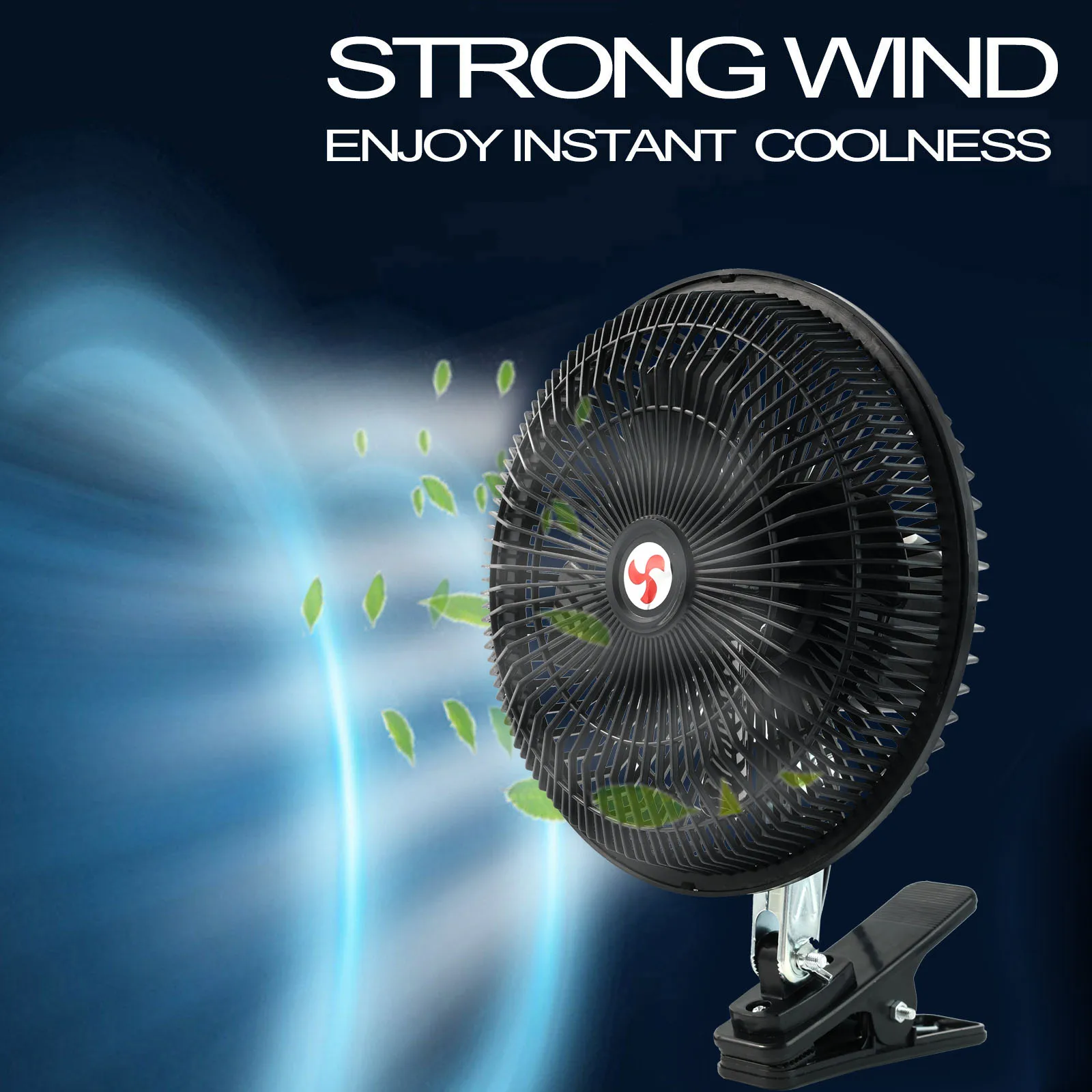 12v 8 ''360 rotação verão carro ventilador oscilante de refrigeração portátil teto viagem clipe ajustável no carro van suv rv atv acampamento