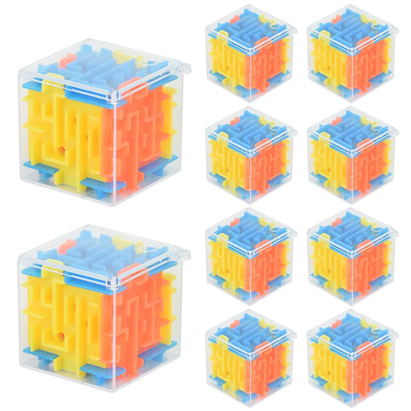 1PC 3D Maze Cube Puzzle Maze Boxes Brain Teaser Interactive Maze Stress Relief Focus Training Logic Maze Cube Party Favors Gifts