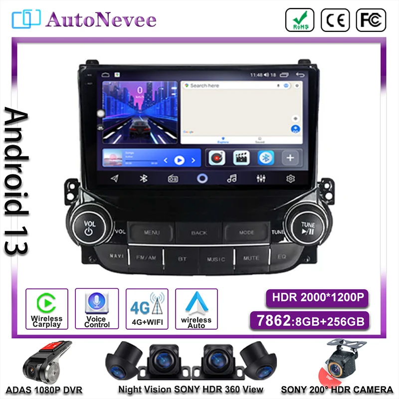 

Stereo Multimedia Android13 For Chevrolet Malibu 2012-2015 Auto Radio Screen Car Player GPS Navigation DVD NO 2DIN Screen Dash