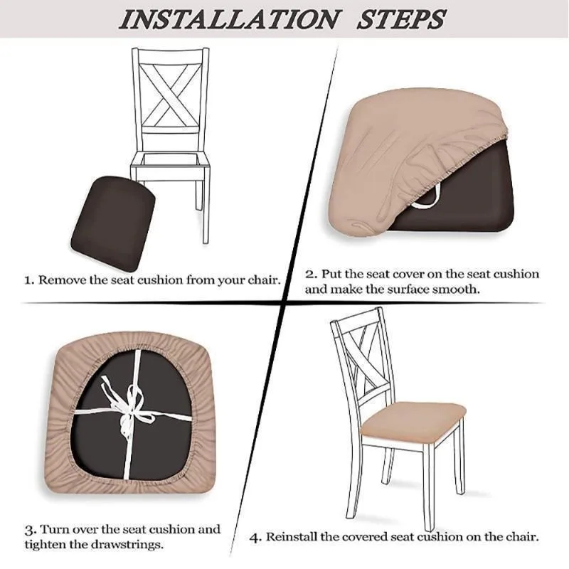 1pc Jacquard Stretch Chair Seat Cover Removable Anti-dirty Seat Cushion Slipcover For Kitchen Dining Room Wedding Banquet
