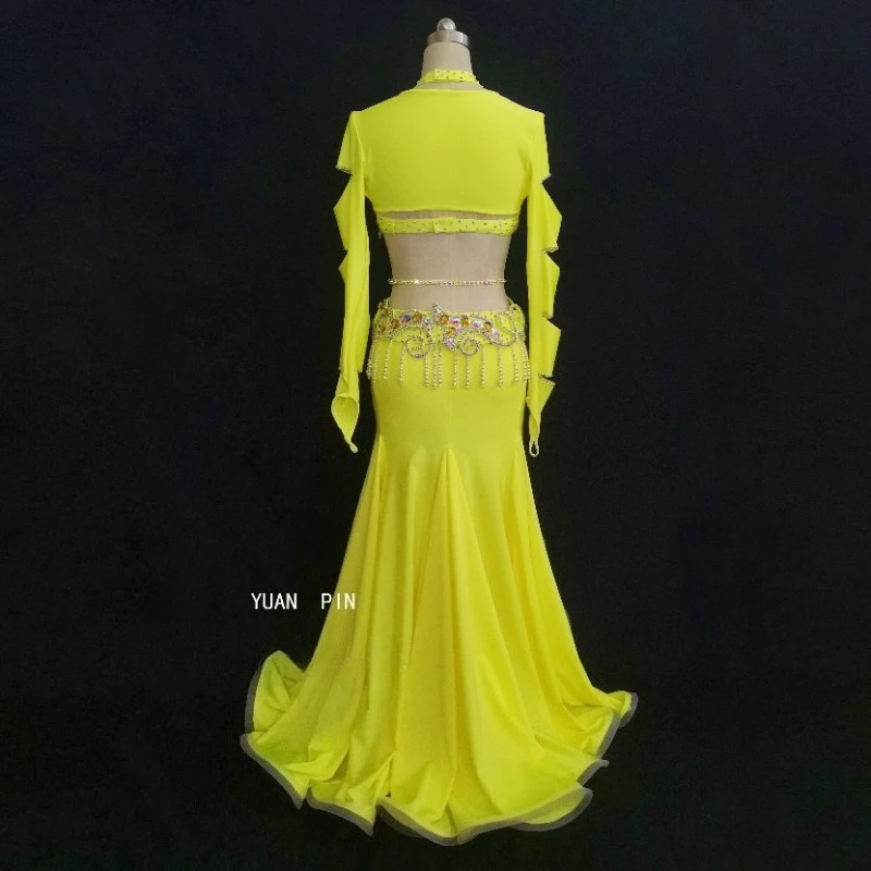 맞춤형 밸리 댄스 의상 새로운 여신 기질 가방 엉덩이 피쉬 테일 스커트 세트 동부 댄스 의상