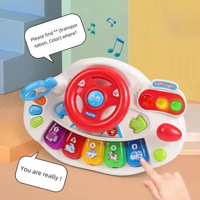 Toddler Steering Wheel Toy,Baby Interactive Learning Toy Driving Educational Baby Musical Toy with Sound for Preschool Kids