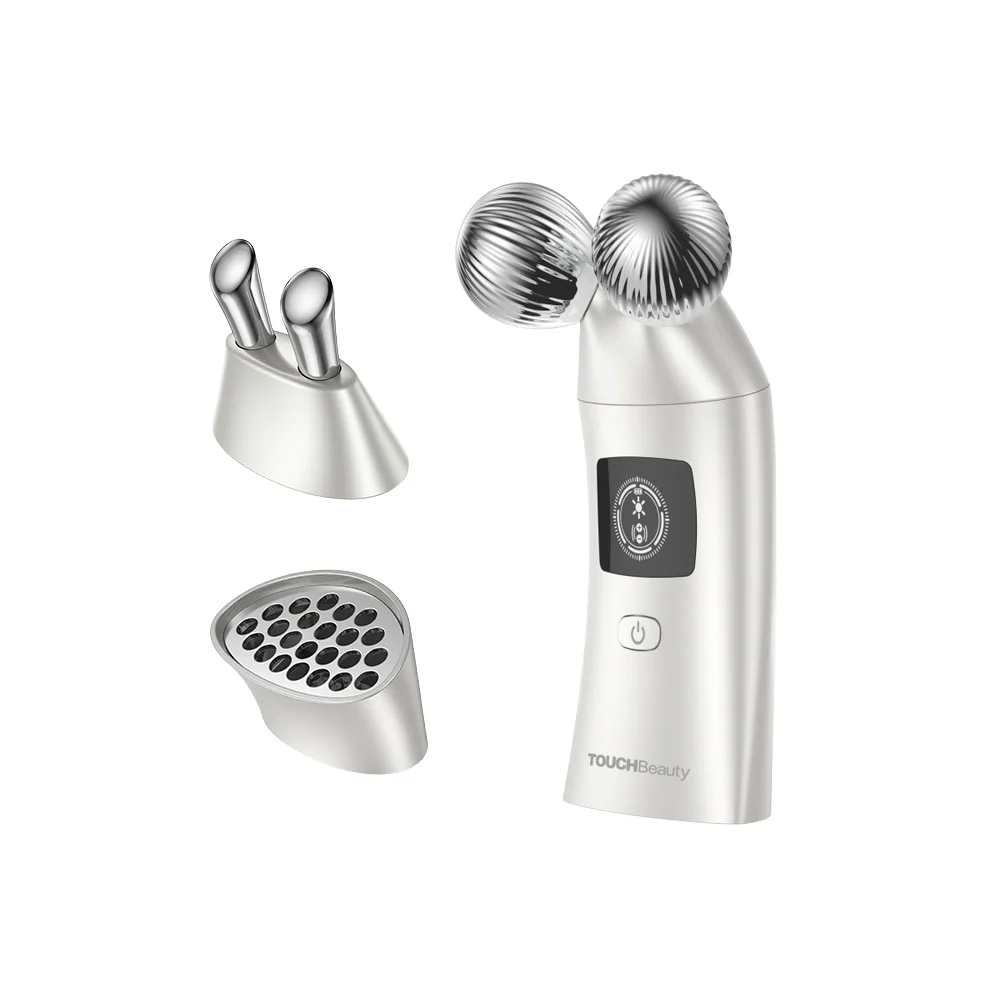 เครื่องนวดหน้า TOUCHBeauty Professional 3-in-1 ไมโครเคอร์เรนท์ พร้อมไฟ LED บำบัดผิว ใช้พลังงานจาก USB แบบพกพา สำหรับลดรอยคล้ำใต้ตา