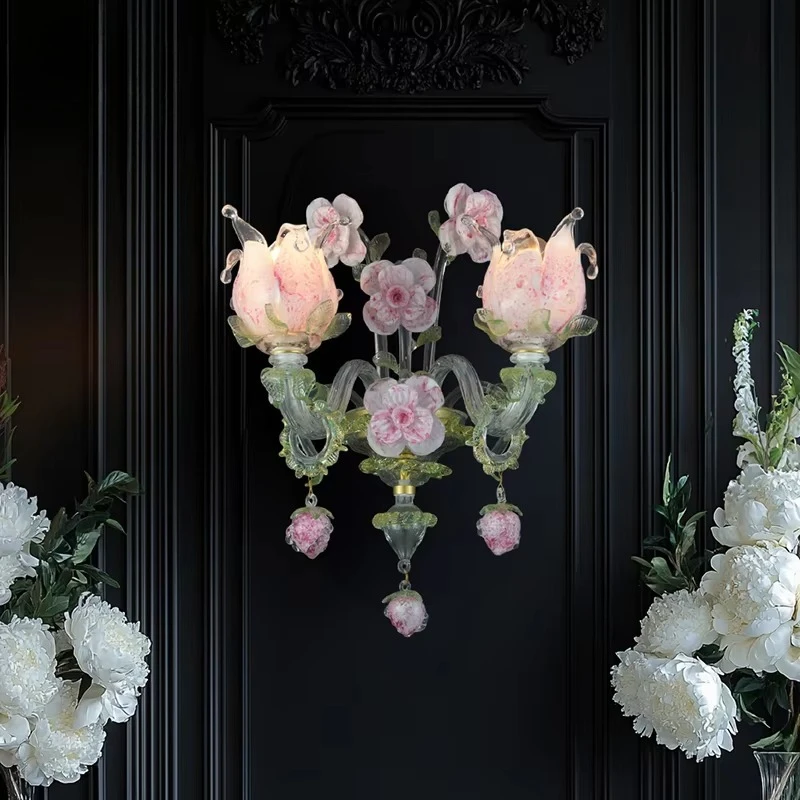 Jewelry Top Creative Design High Quality Luxury Decorative Crystal Wall Light Hotel Villa Flower Crystal Wall Light