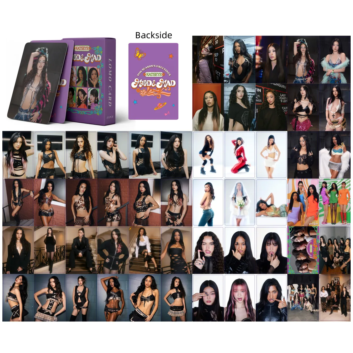 

55 шт./компл. Idol KATSEYE, новая серия 2026 сезонных поздравлений, ломо-карта, открытка Daniela Yoonchae Lara Sophia Manon Megan, подарки для фанатов