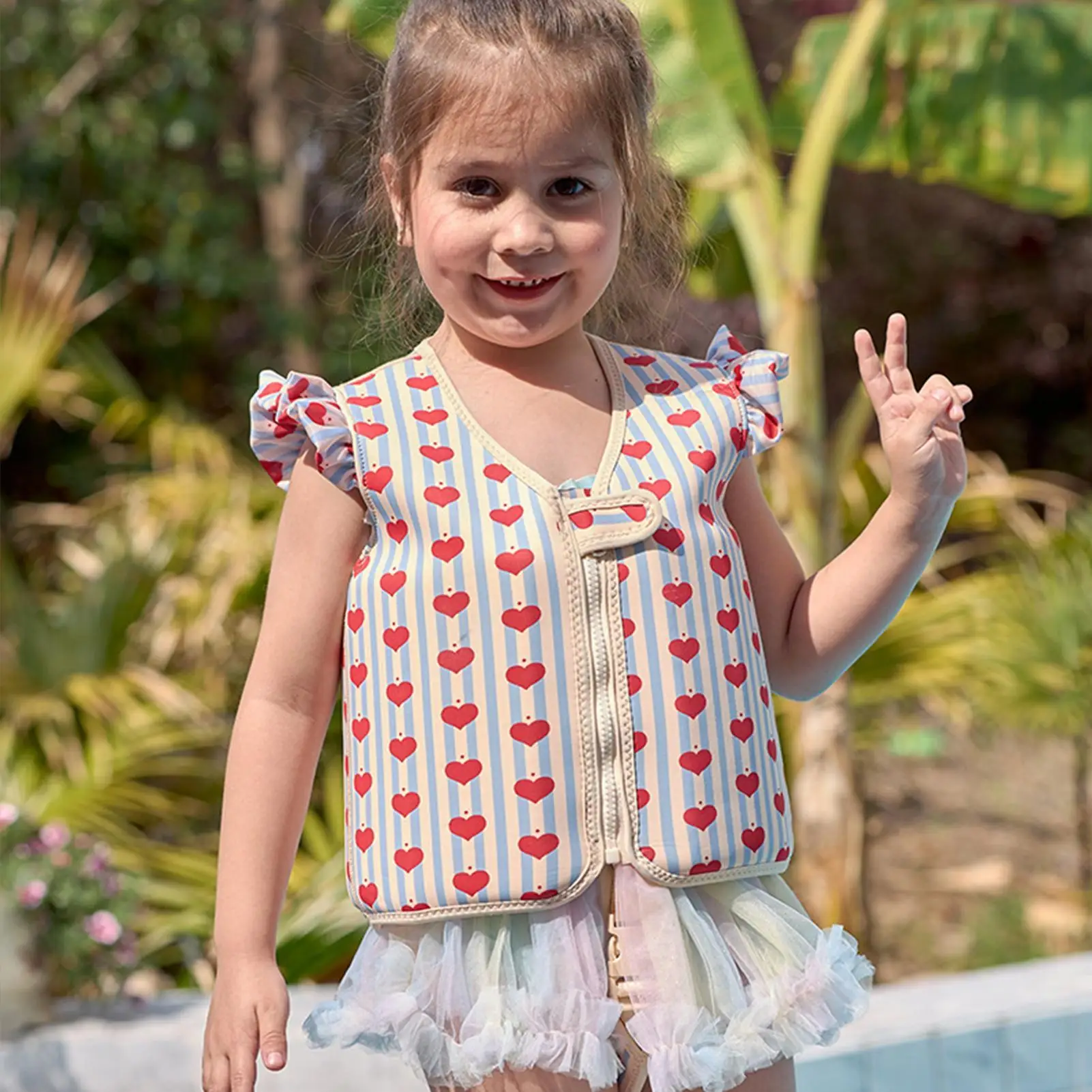 Gilet de bain pour tout-petits, facile à marche/arrêt, fermeture éclair, pour enfants de 2 à 7 ans, maillots de bain à flottabilité, aide à l'entraînement pour garçons et filles, école, plage