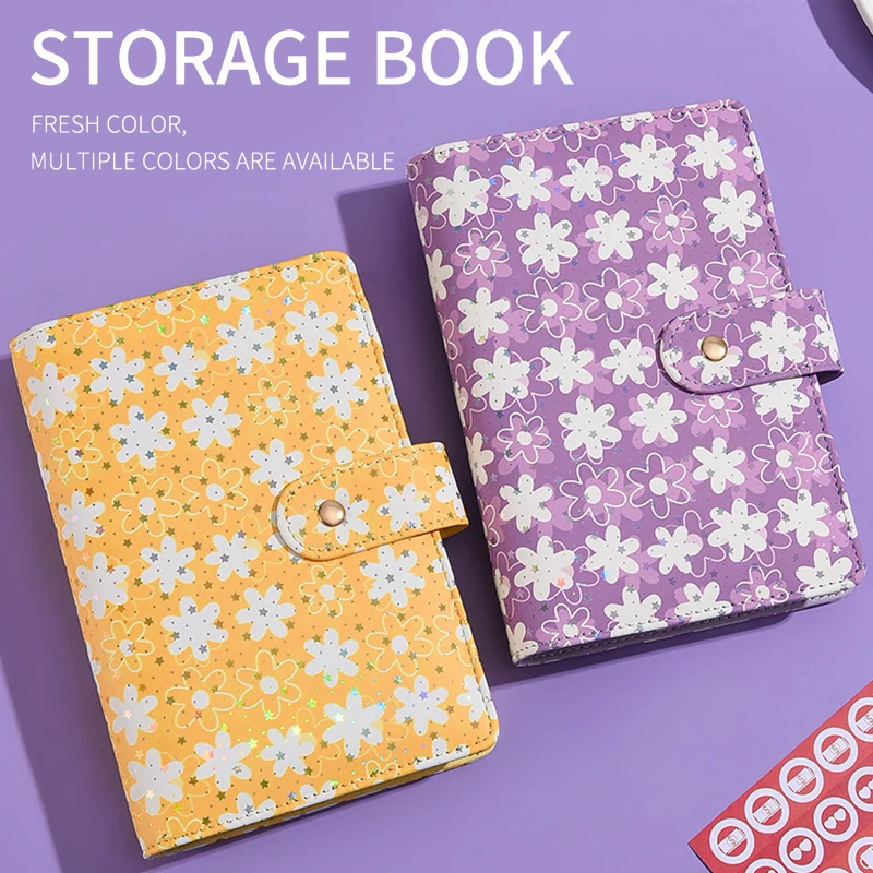 A6 Size Snowflake Button PU Leather DIY Binder Notebook Cover Diary Book Schedule Cover for School Stationery