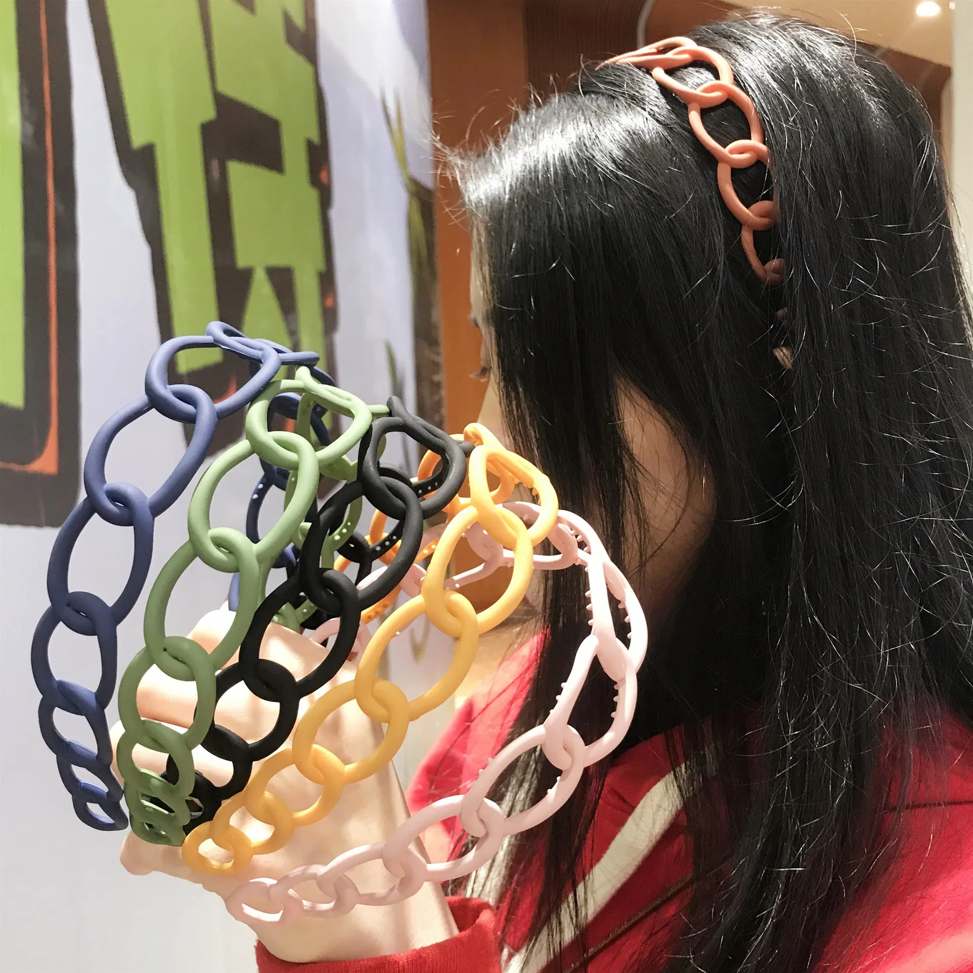 2024 New Fashion All-match Acrylic Sweet Circle Headband Hairbands for Women Girl Clamp Hair Accessorie Headwear Wholesale