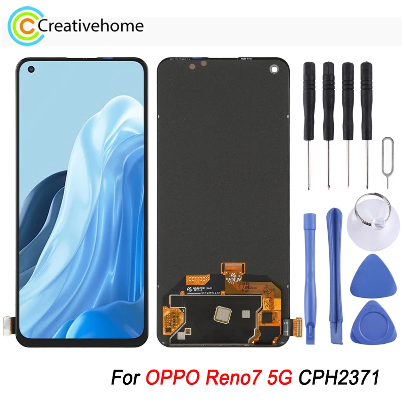 6.43-inch AMOLED LCD Screen For OPPO Reno7 5G CPH2371 LCD Display and Digitizer Full Assembly Replacement Part