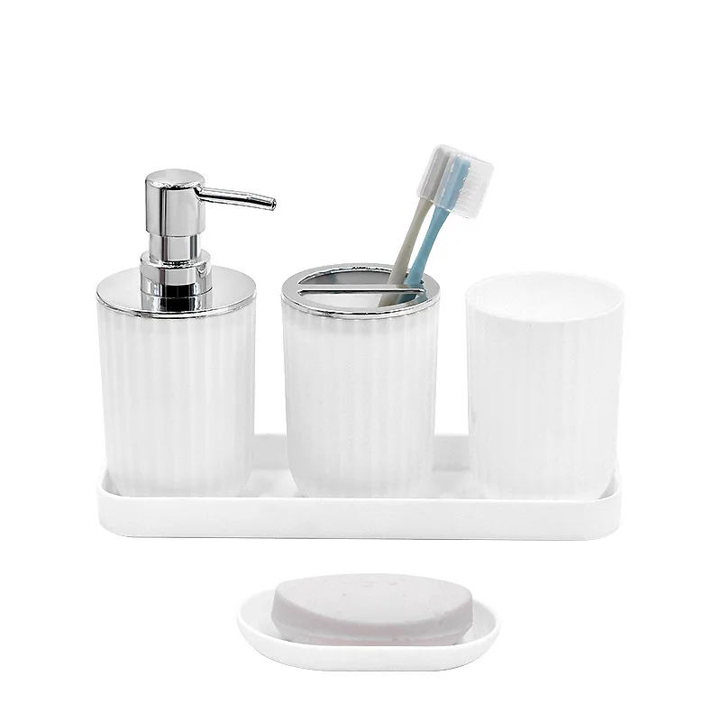 

5Pcs/set Bathroom Wash Set, Bathroom Mouthwash Cup Storage, Brushing Supplies Tray Set