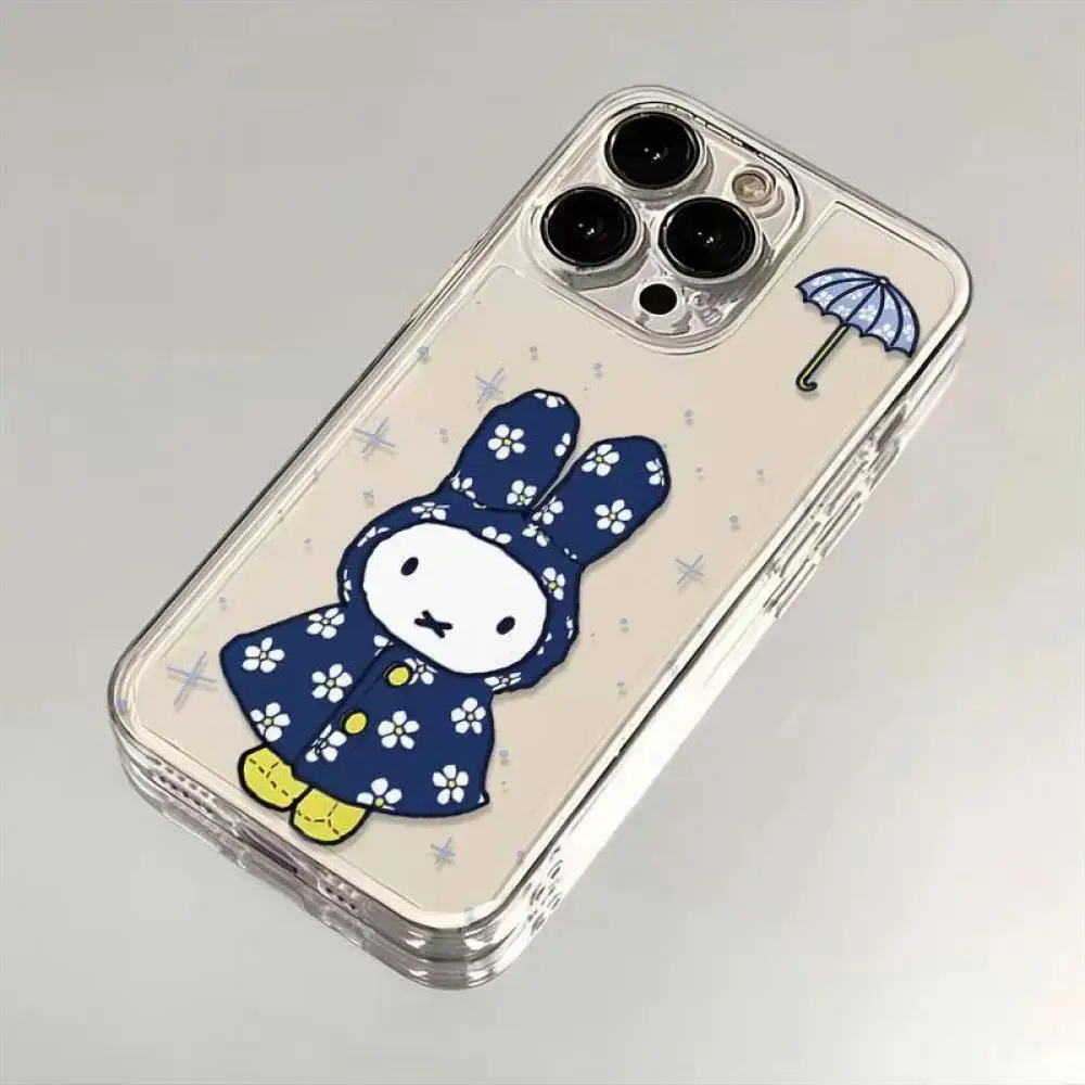 

Чехол для телефона Umbrella Miffy подходит для Iphone 12, 13, 14, 15, 16, чехол для телефона Apple, мягкий чехол, подарок «все включено», Kawaii
