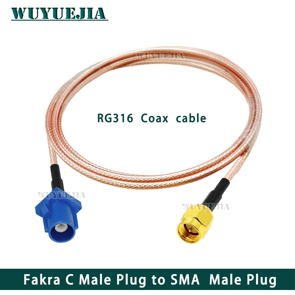 SMA Male to Fakra C Male RG-316 RF Coax Extension Cable High Shield Stable High Frequency Signal Automotive GPS Radio Navigation