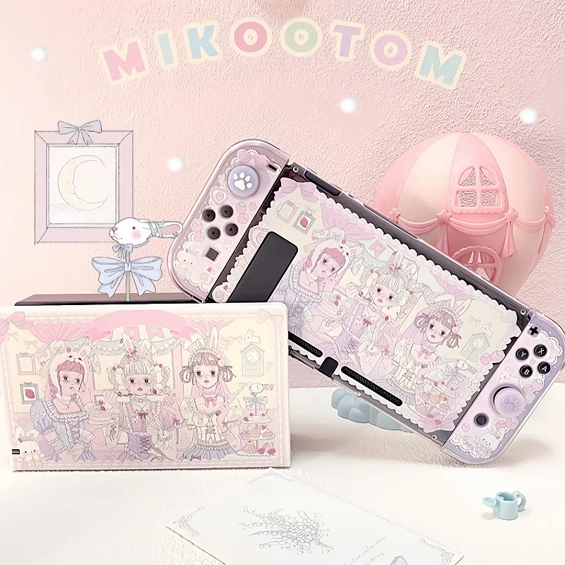 

Mikootom Original Dessert Girl Qi Tea Room Switcholed Protective Shell Ns Transparent Hard Shell Anime Periphery