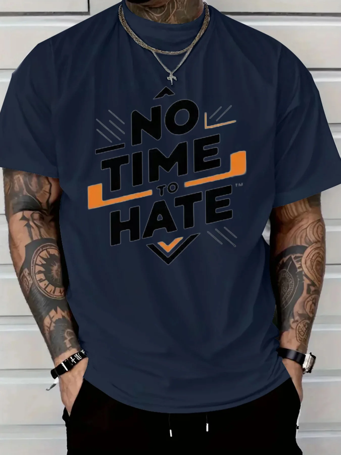 2025 New Men's Casual Pure Cotton T-shirt, Comfortable T-shirt with Graphic Design Suitable for Daily Wear, Men's Summer Outdoor Clothing.