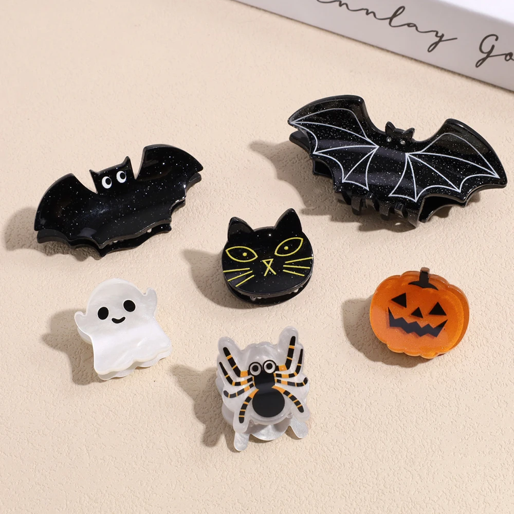 Halloween süße Spinne Fledermaus Mini Acryl Haarspangen Thema Haarklammer für Haar DIY Zubehör Haar Styling Mini Acryl Kopfbedeckung