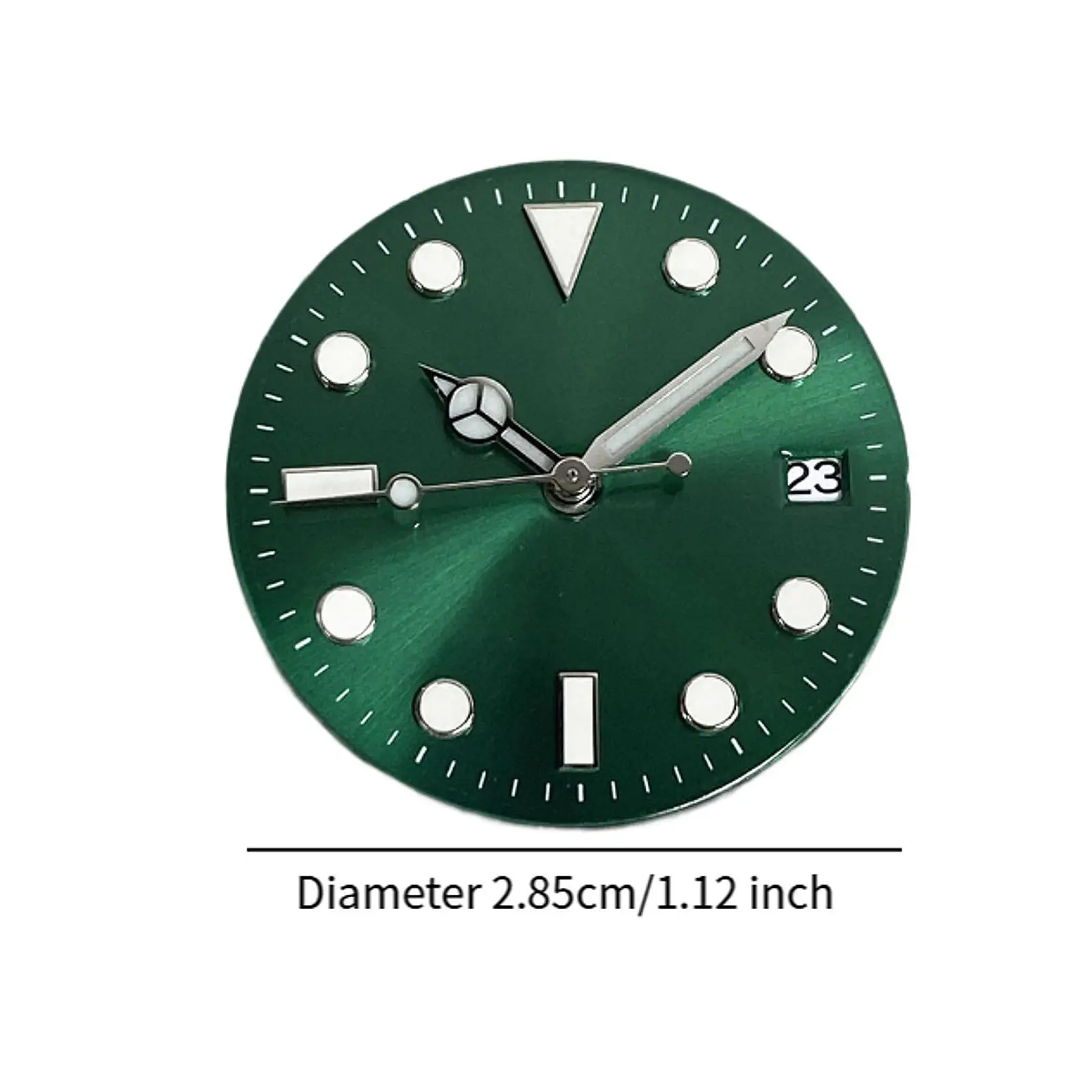 28.5mm Watch Dial, Replacement for NH36/NH35 Movement Modification Green Luminous