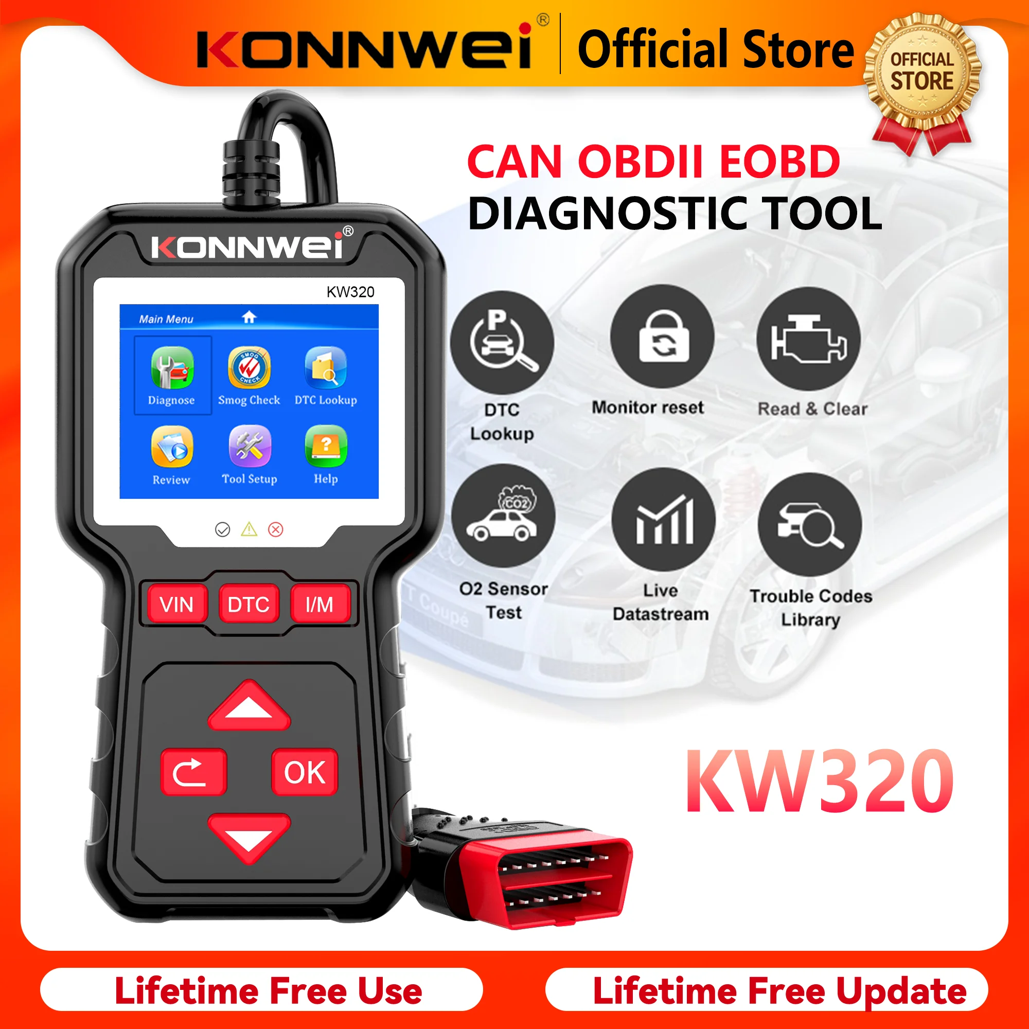 2026-konnwei-kw320-車両スキャナーツール-obdii-診断ツール-can-obd2-eobd-プロ仕様-自動車-obd2-スキャナー-車両コードリーダー