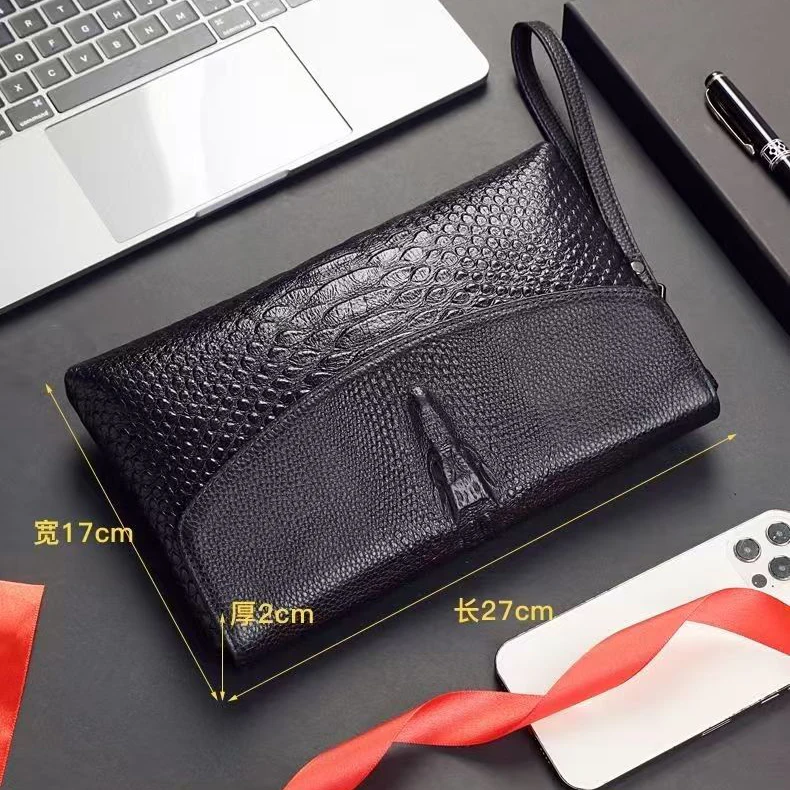 New Fashion Business Men's Long Clutches Wallet High Quality Natural Real Leather Male Genuine Leather Cash Purses Clutch view 4