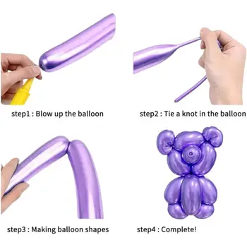 1000 個氣球,包含 260 個不同材質的長條氣球,其中 600 個為啞光材質,200 個為金屬材質,200 個為粉彩色材質,非常適合用於創意裝飾。 6 最佳銷售 3個氣球 - №5