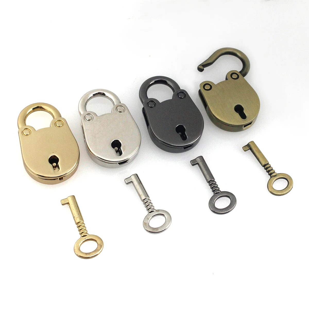 1Pcs Cat Shape Metal Mini Padlock Small Luggage Box Key Lock with Key Bag Suitcase Decor Accessories 4 colors available