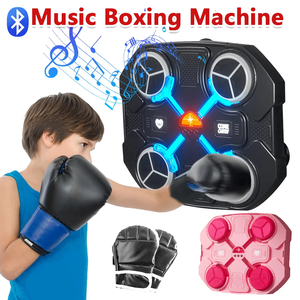 Music Boxing Machine Wall Mount Electronic Boxing Trainer Practice Target Bluetooth Boxing Machine Home Exercise for Kids Adults