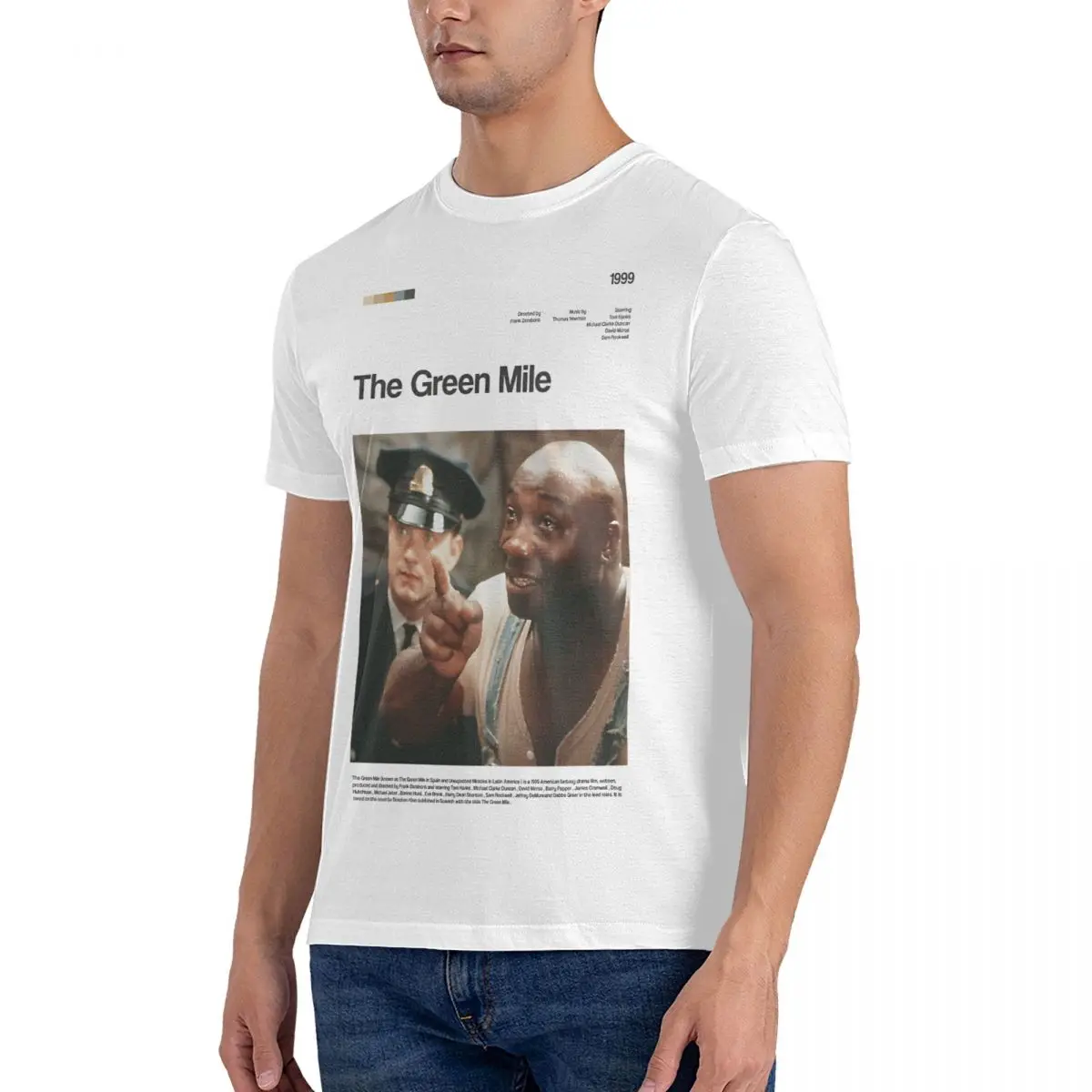 Movie Poster T Shirt Men's 100% Cotton Novelty T-Shirts Crew Neck The Green Mile Tee Shirt Short Sleeve Tops Gift