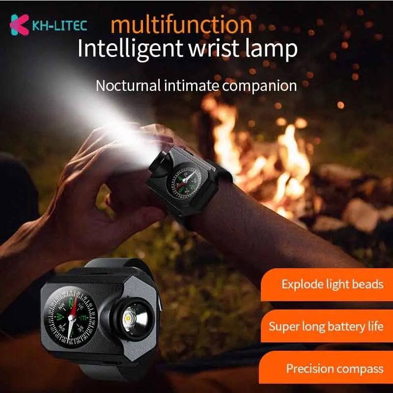 High Quality Camping Hiking Compass Illumination Wrist Light Portable Compass Navigation for Outdoor Activities