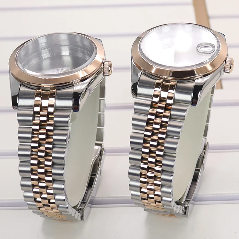 36mm 40mm Fashion Round Bevel Edge Watch Case Strap Sapphire For Explorer Seiko Nh35 Nh34 Nh36/38 Miyota8215 Mechanizm 28.5mmDial