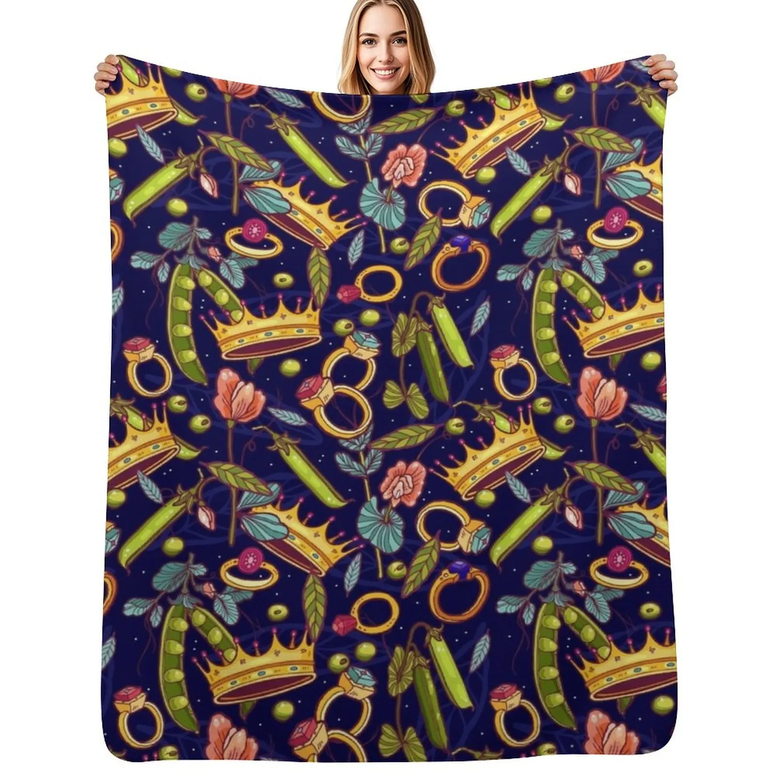 La princesa y el guisante. Manta de tiro, mantas de siesta para niños a cuadros cálidos