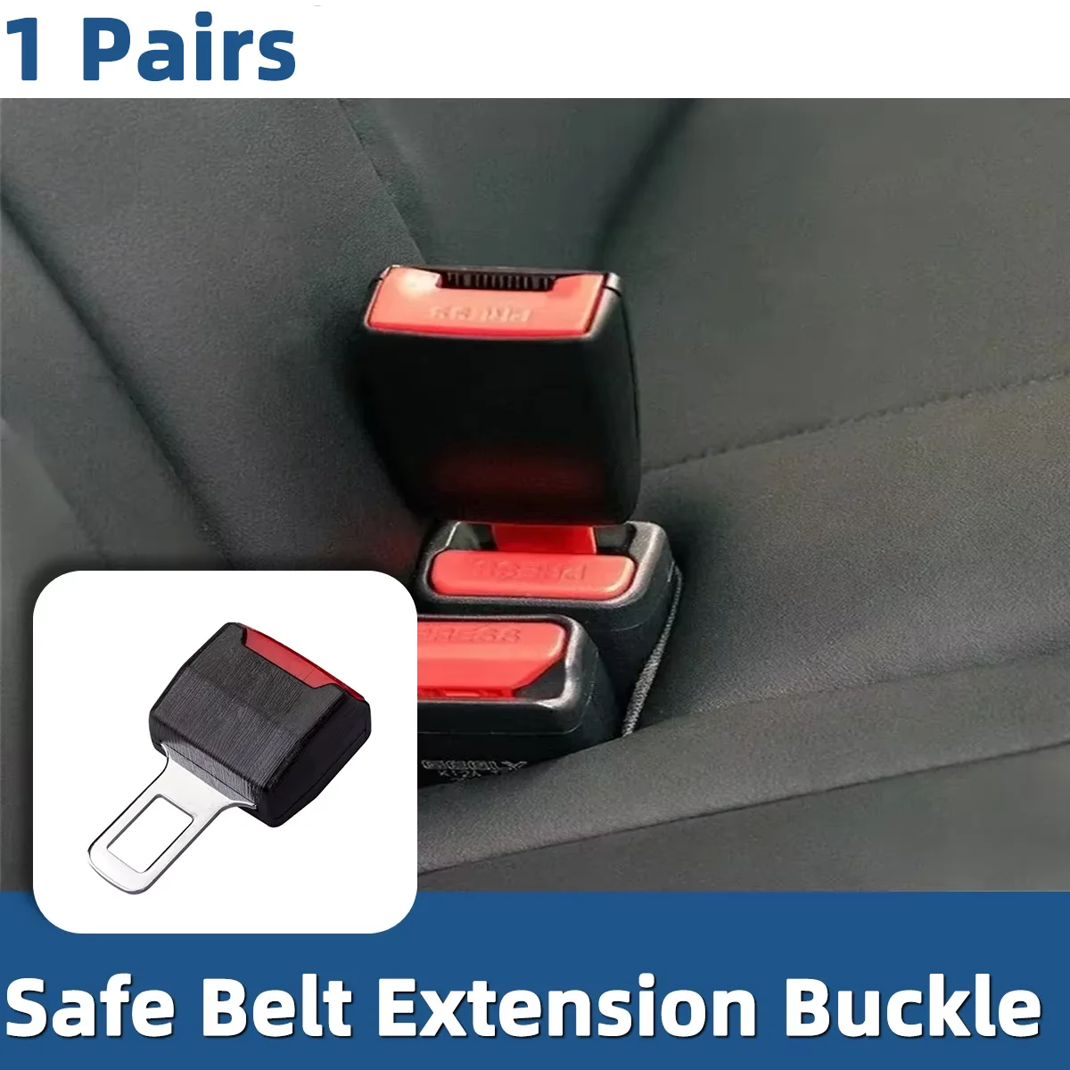 1 Pair Universal Auto Seat Belt Buckle Solid Structure Anti Loosing High Quality Durable Replacement Car Safety Parts