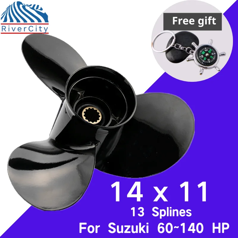 

Propeller Boat 14x11 For SUZUKI 60hp 70hp 90hp 100hp 115hp 140hp Aluminum Prop 3 Blade 13 Tooth Boat Engine Part