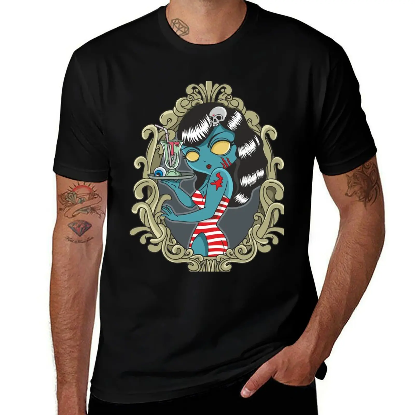 

Zombie Girl T-Shirt summer top funny gifts vintage t shirts cotton t shirt men