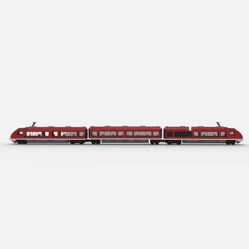 992pcs MOC Double Passenger Train City Trains Model Building Blocks Tabletop Decor, Home Decor Bookshelf Display Gift For Adults