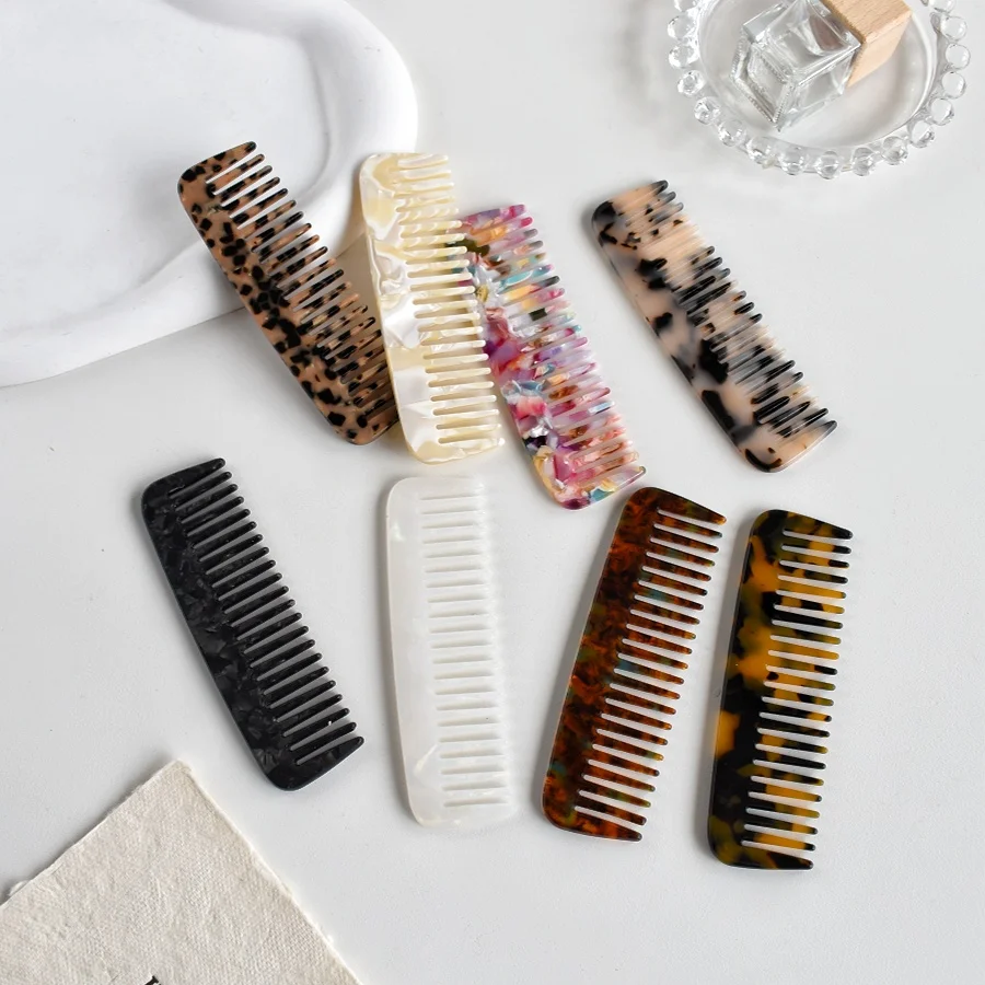 1PC Portable Acetate Comb Pocket Size for Travel Daily Beard Grooming Compact Hairstyling Tool Ideal Birthday Gift