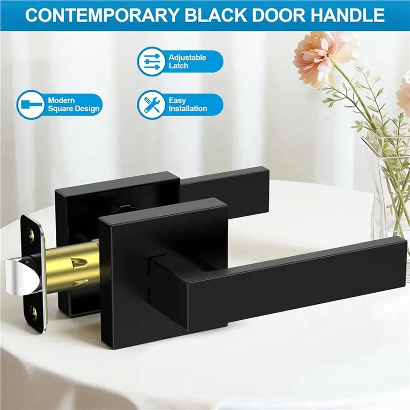 4 Pack Door Handles Interior, Non-Locking Passage Door Knobs Closet Door Levers For Hallway, For Left & Right Sided Door-Hot