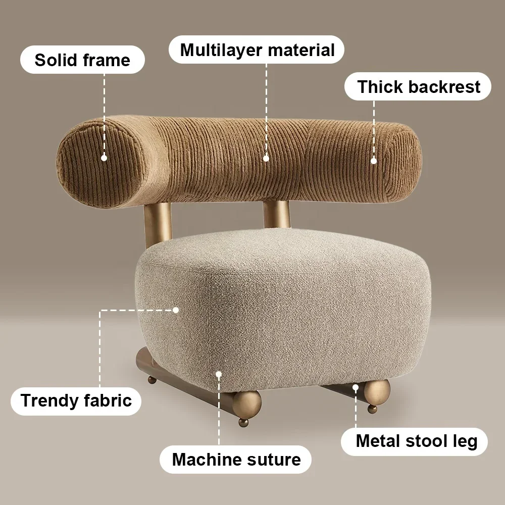 Clearance Art Luxury Velvet Fabric Single Leisure Sofa Chair Living Room Furniture