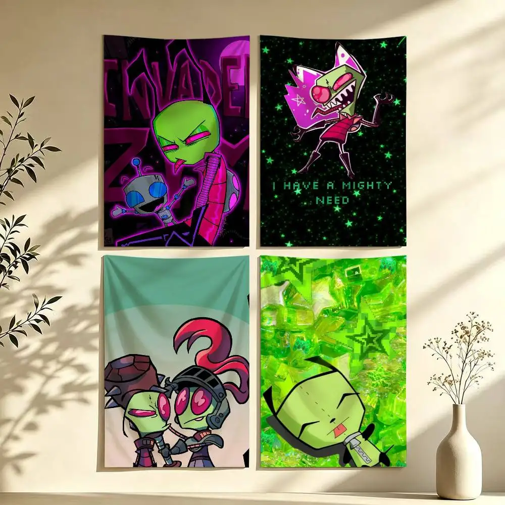 Madness-s Invader Zim Gir-ES Flag Digital Printing Banner for Garage Wall Out Door Decoration