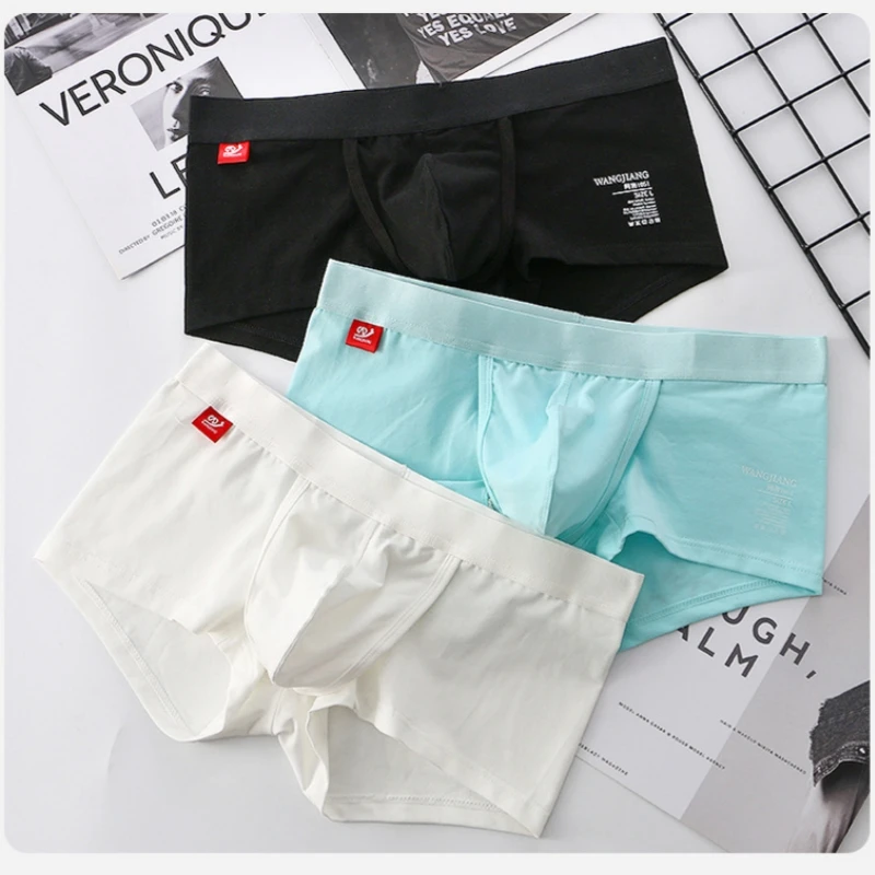 Men\'s Boxer Shorts Panties Open Front Underwear Men Cotton Sexy Breathable Pouch Bulge Underpants Male M-3XL Plus Size