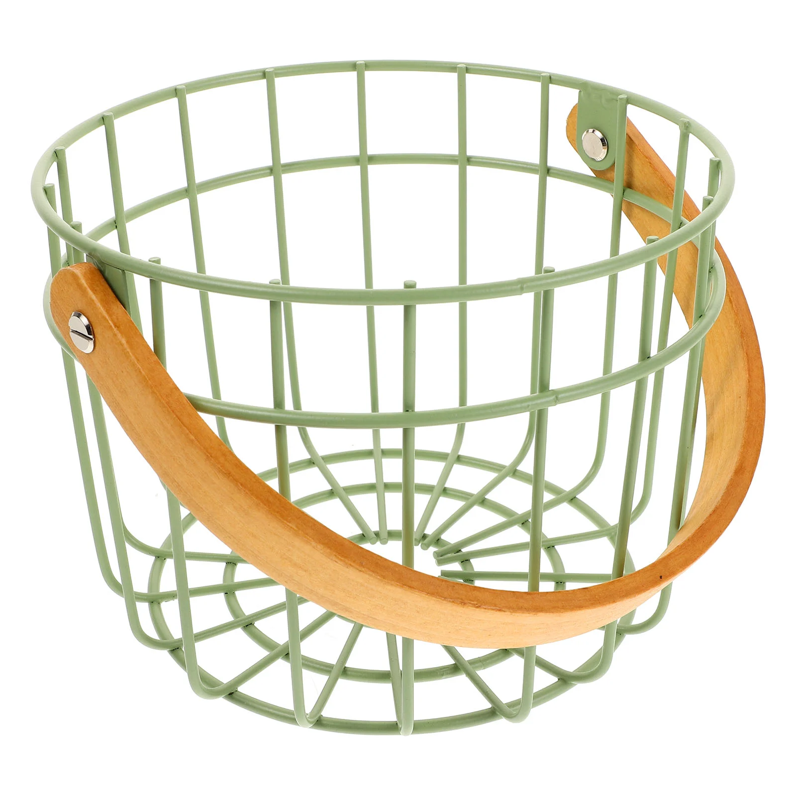 

Iron Egg Basket Round Holder Countertop Wire Storage Rack Bread Food Serving Wrought